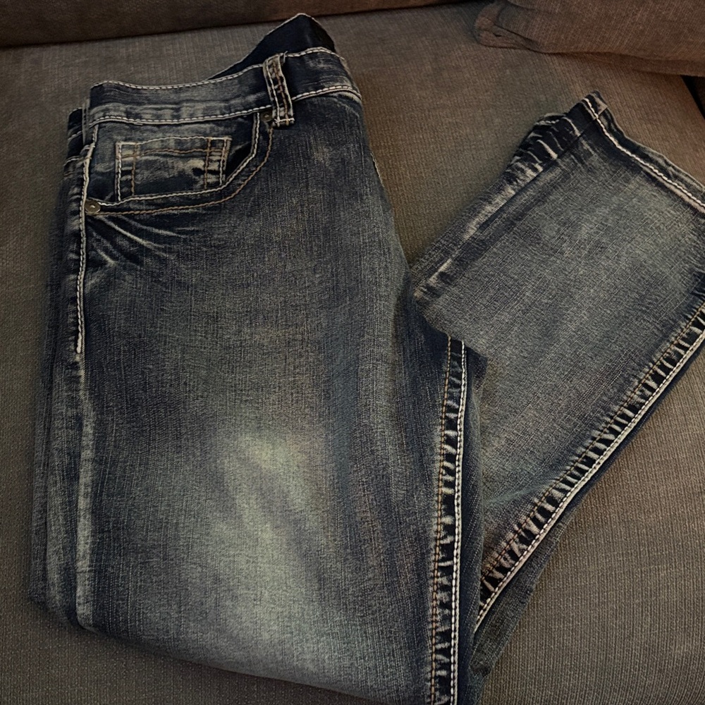 True Luck Men's Blue Denim Jeans 34/30 EUC